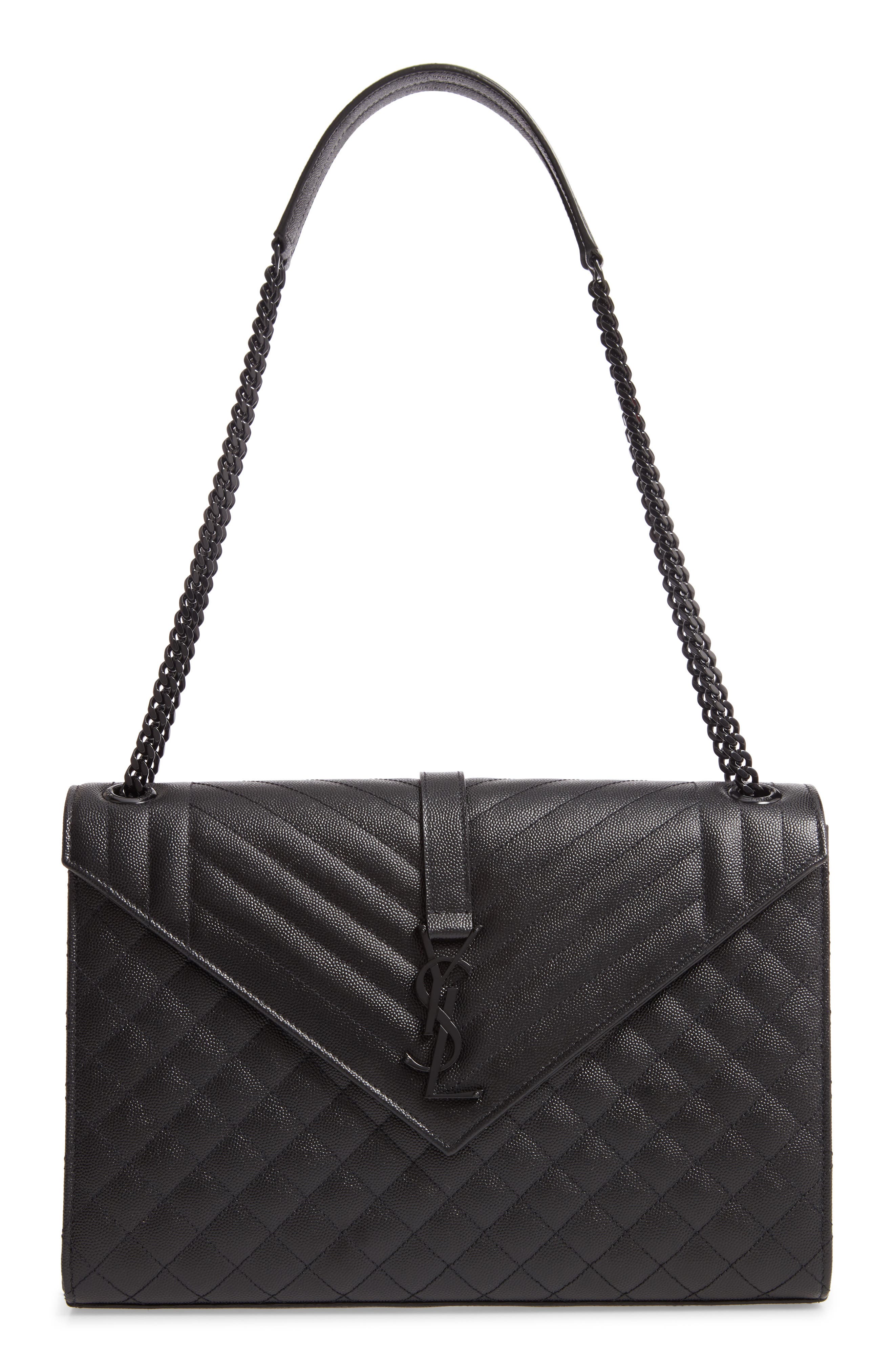 large envelope calfskin shoulder bag saint laurent