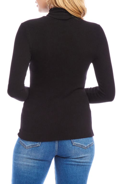 Shop Karen Kane Turtleneck Rib Top In Black