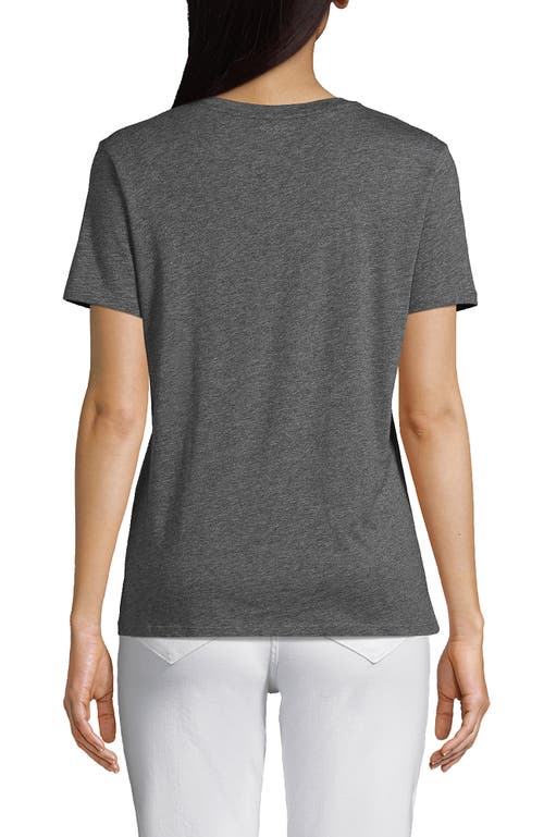 Lands' End Relaxed Supima Cotton Crew Neck T-shirt In Charcoal Heather