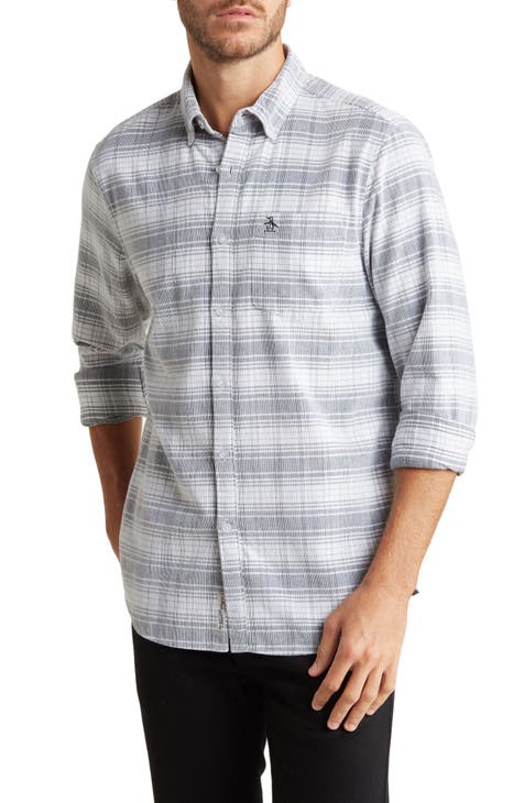 Plaid Long Sleeve Cotton Button-Down Shirt