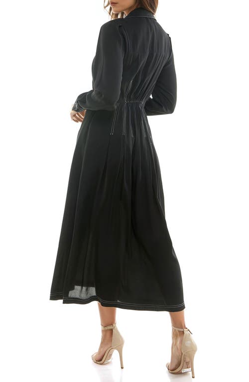 Shop Socialite Long Sleeve Shirtdress In Black