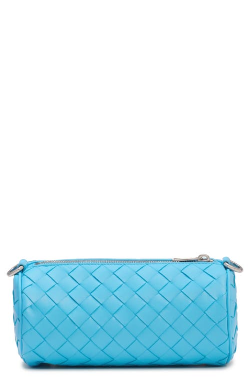 Bottega Veneta Mini Intrecciato Leather Barrel Bag In Dip/silver