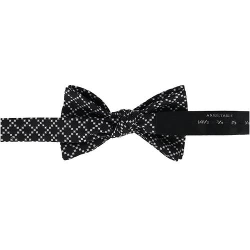 Trafalgar Rowan Geometric Pattern Silk Bow Tie In Black