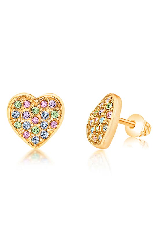 Chanteur Kids' Heart Stud Earrings In Multi