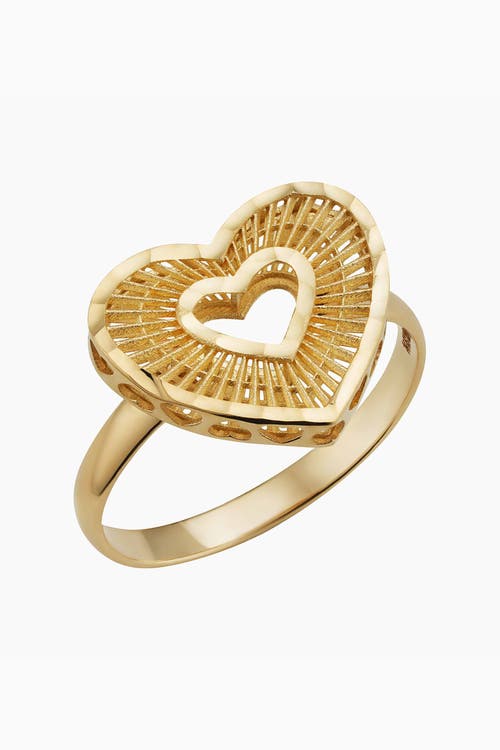 Shop Oradina 14k Gold Icon Heart Ring In Yellow Gold