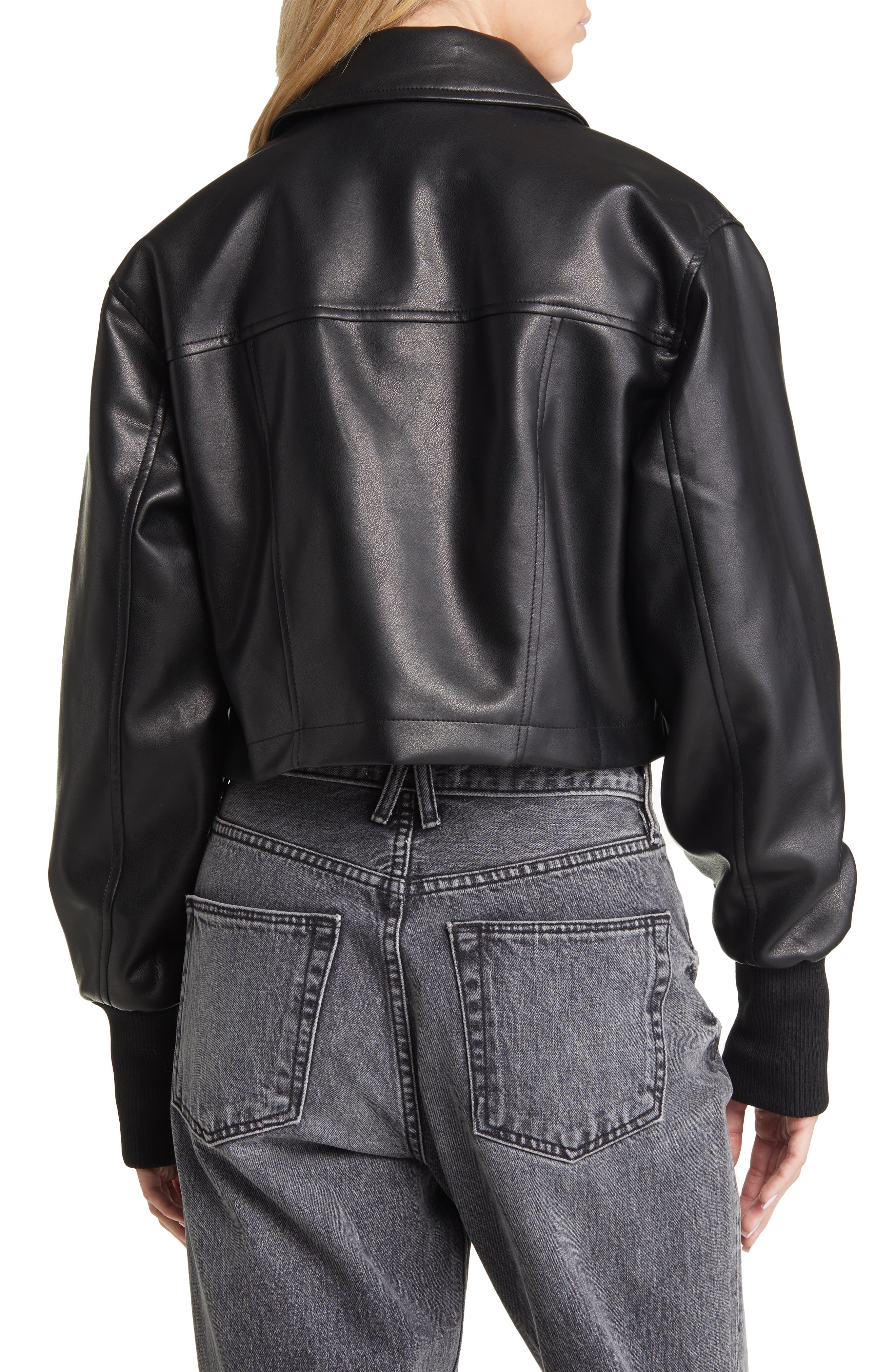 Faux Leather Crop Jacket | Nordstrom