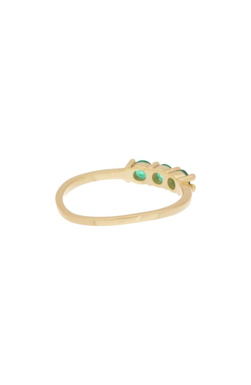 Shop Argento Vivo Sterling Silver 18k Gold Plated Sterling Silver Three-stone Ring In Gold/green