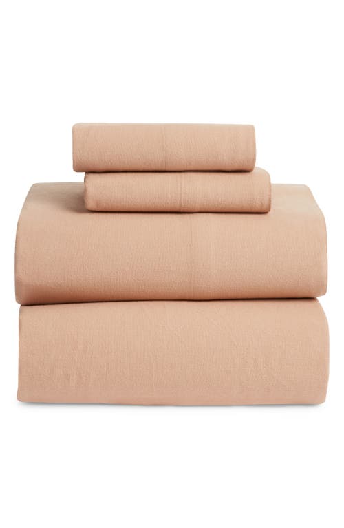 Shop Nordstrom Organic Cotton Flannel Sheet Set In Tan Natural