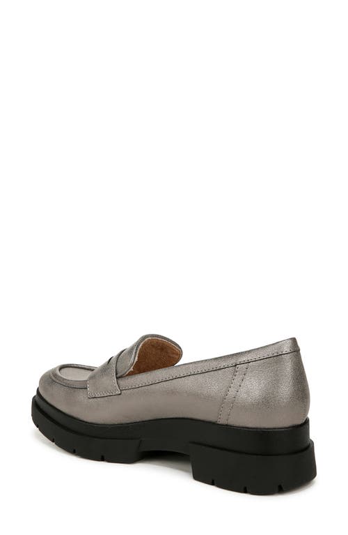 Soul Naturalizer Ophelia Lug Sole Penny Loafer In Pewter Faux Leather