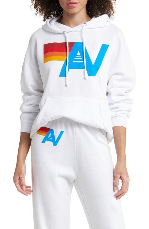 Aviator Nation Relaxed Fit Logo Hoodie in White