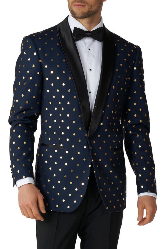 Opposuits Goldy Dot Tuxedo Jacket In Blue