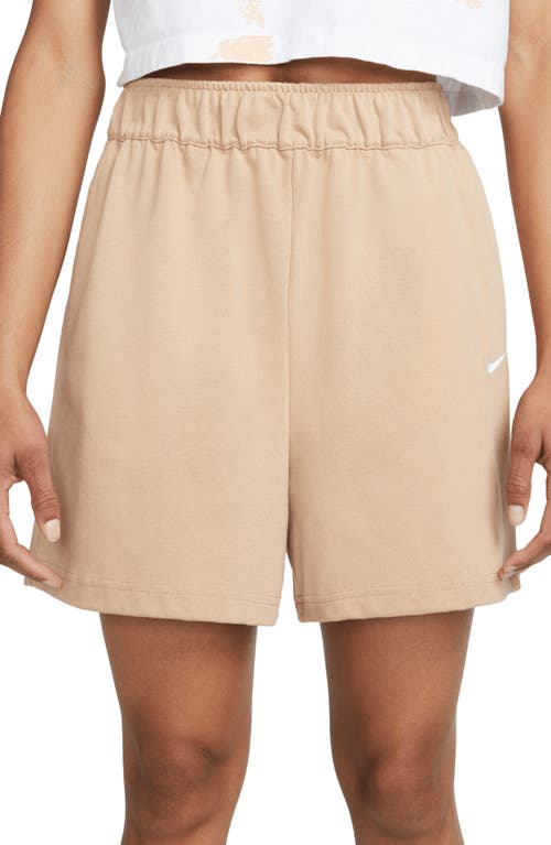 Nike Sportswear Cotton Jersey Shorts in Hemp/White