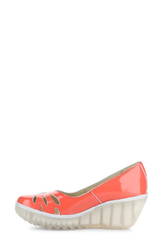 Fly London Yubi Wedge Heel Sandal In Scarlet Nappalak