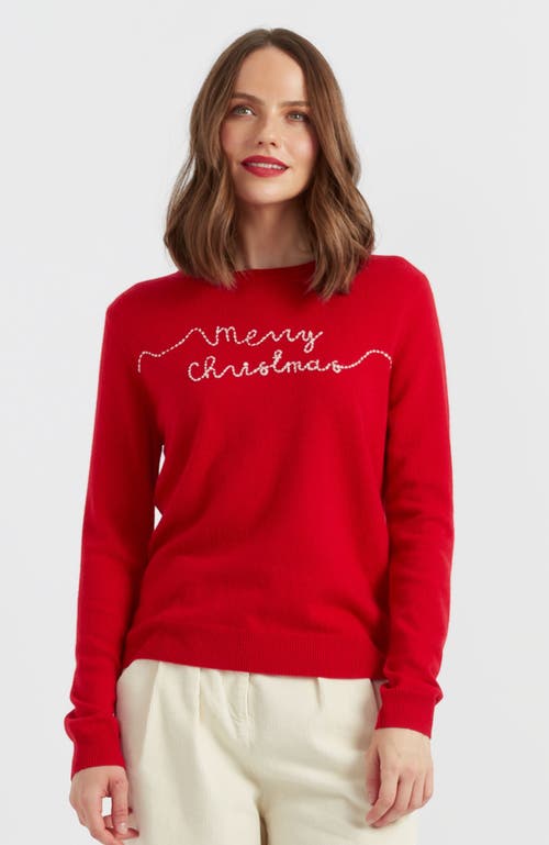 Chinti & Parker Merry Christmas Wool And Cashmere-blend Jumper In Red