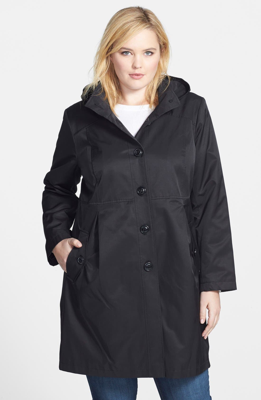 DKNY Raincoat with Detachable Hood (Plus Size) Nordstrom