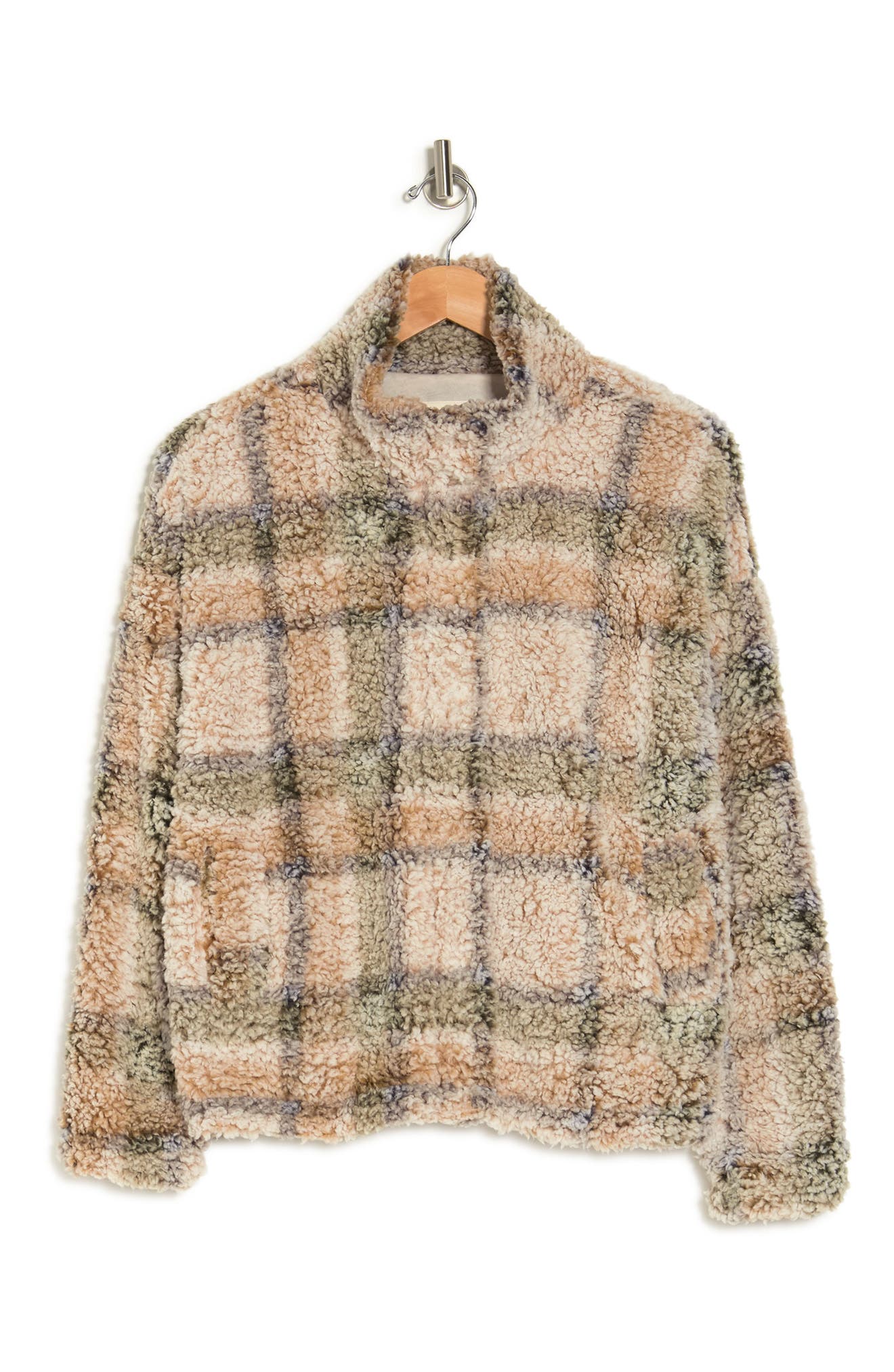 Thread Supply Wubby Faux Shearling Zip Jacket In Desert Plaid - Main Image