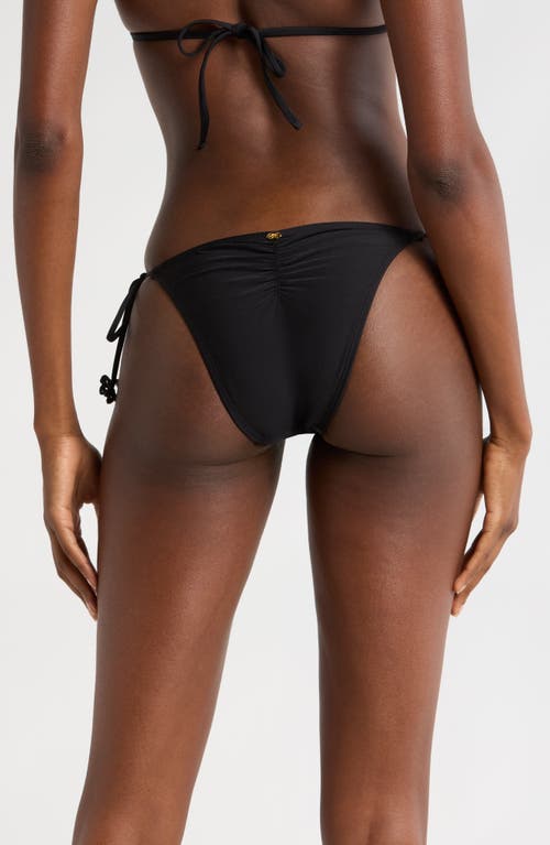 Pq Swim Ruched Bikini Bottoms In Jet Black