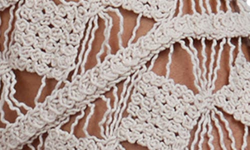 Shop Saachi Open Weave Crochet Cover-up Dress In Ivory