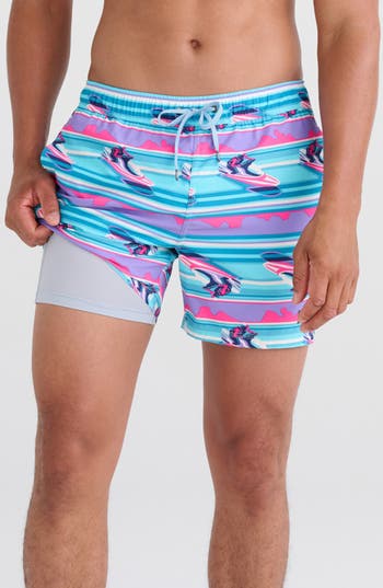 SAXX SAXX OH BUOY STRIPE 2-IN-1 HYBRID SHORTS