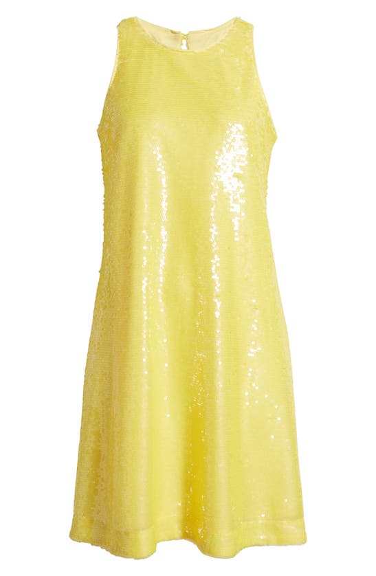 Shop Anne Klein Sleeveless Sequin Minidress In Tuscan Yellow