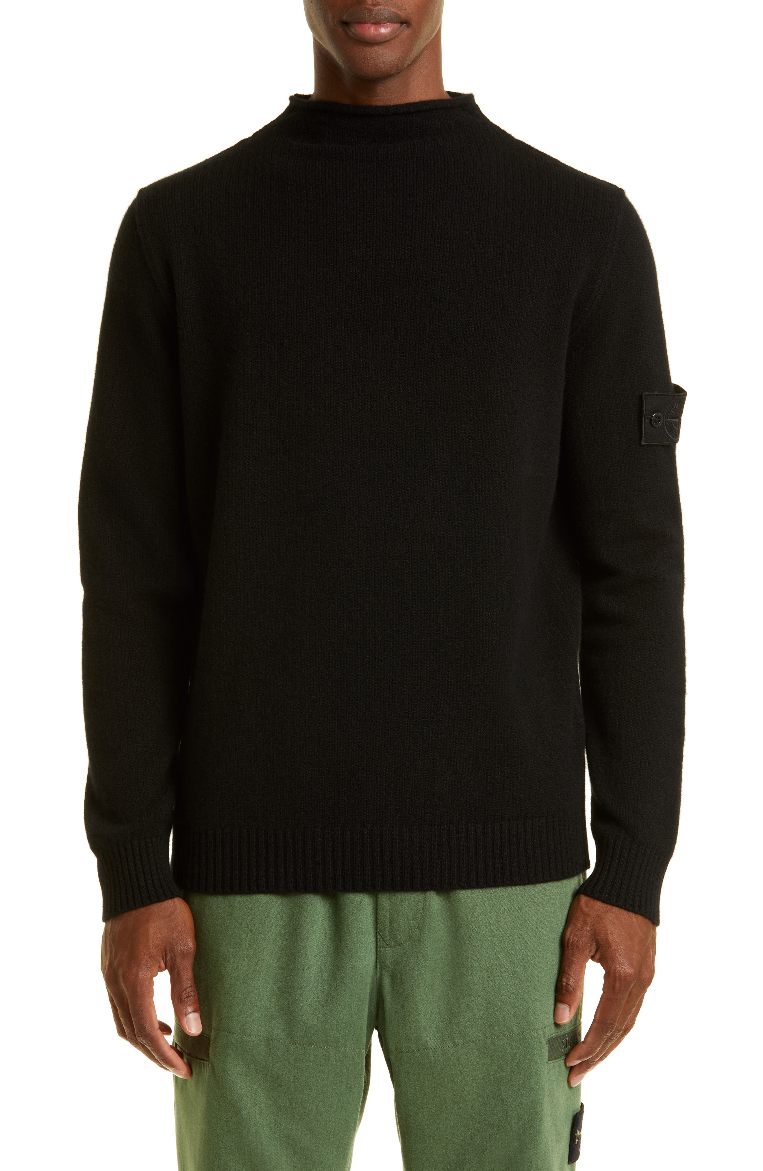 Stone Island Men's Sweater - Black - Crew Neck