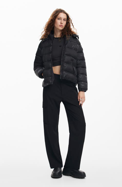 Shop Desigual Drammen Embossed Puffer Jacket In Black