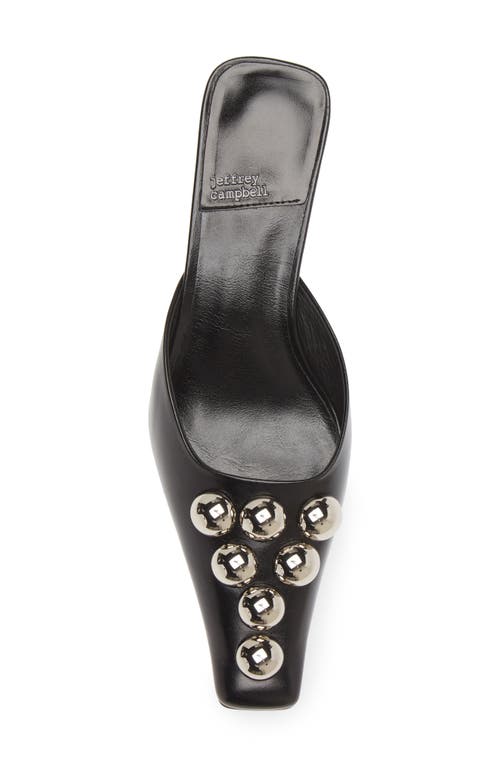 Shop Jeffrey Campbell Esmerel Stud Square Toe Mule In Black Crinkle Silver