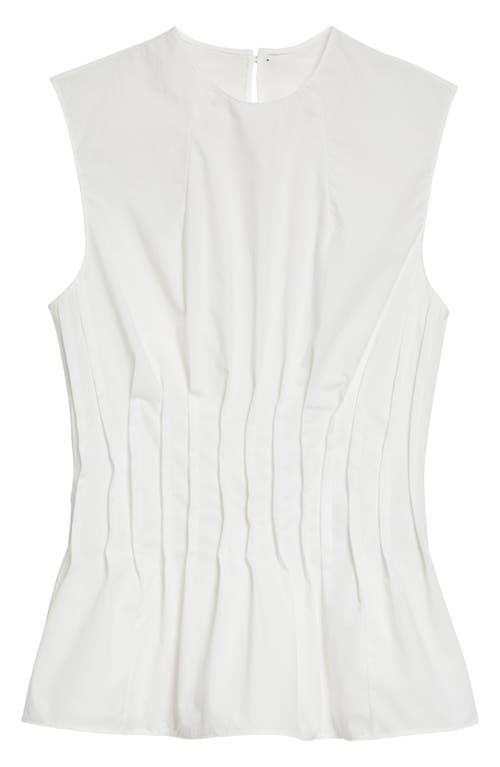 The Westin Pleated Cotton Poplin Top in White