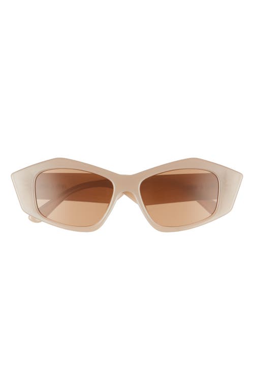 Zaria 55mm Geometric Sunglasses in Stone/Brown