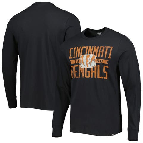 Men's '47 Black Cincinnati Bengals Team Stripe T-Shirt