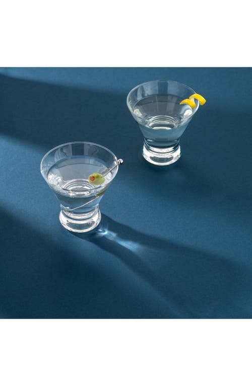 Joyjolt Afina Set Of 12 Stemless Martini Glasses In Clear