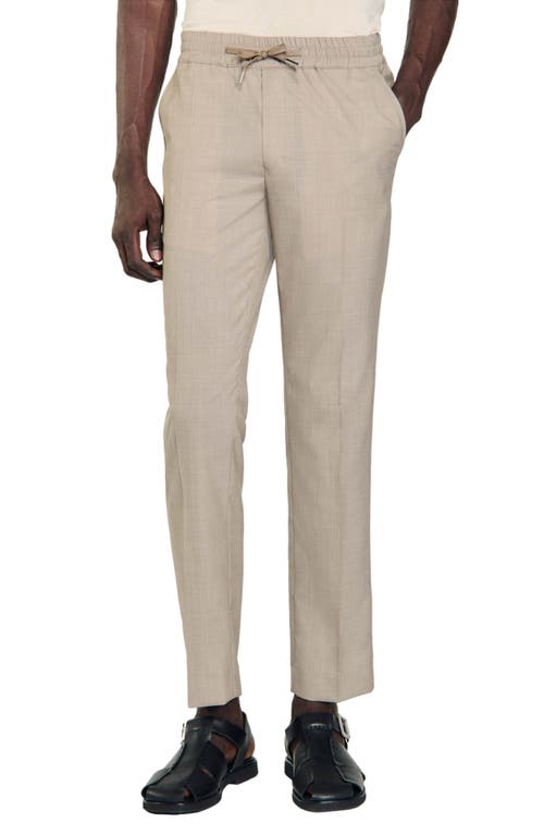 sandro New Alpha Virgin Wool Pants Taupe at Nordstrom,