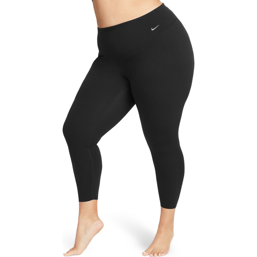Nike Women's Zenvy Gentle-support High-waisted 7/8 Leggings (plus Size) In Black/black