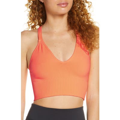 Free People Fp Movement Good Karma Sports Bra, Coral