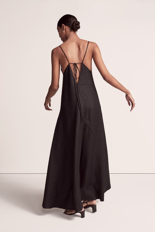 Another Tomorrow Seamed Slip Dress In Black