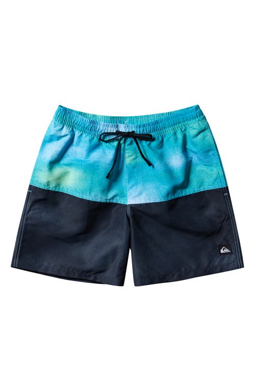 Quiksilver Kids' Logo Volley Swim Trunks in River Blue at Nordstrom, Size 4