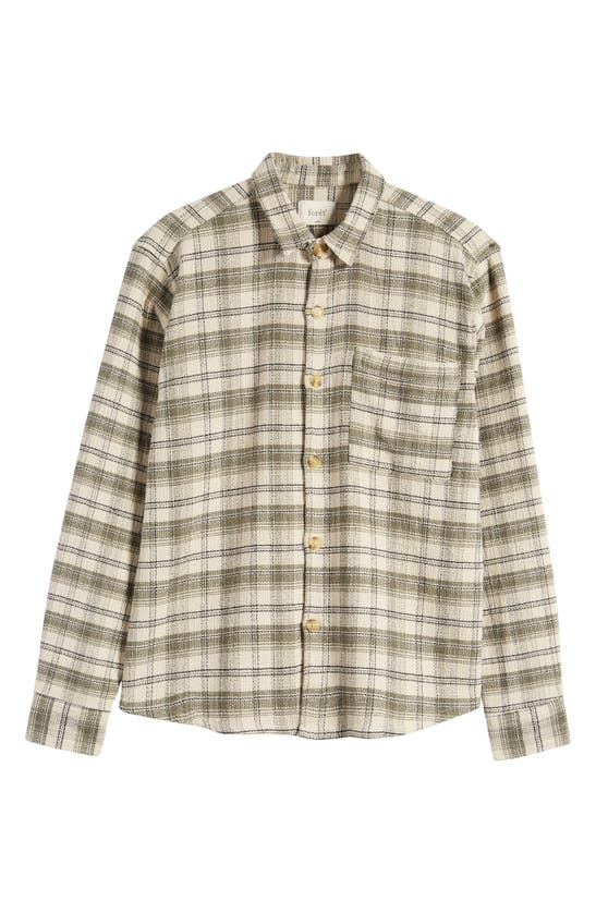Shop Forét Foret Buzz Plaid Button-up Shirt In Army Check