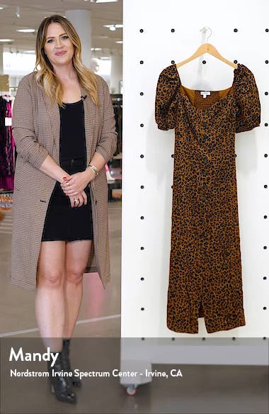 leopard print maxi dress with sleeves