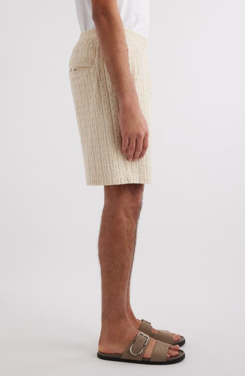 Shop Givenchy 4g Jacquard Terry Cloth Shorts In Ivory
