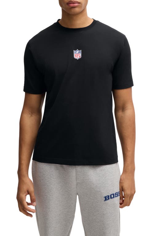 Shop Hugo Boss Boss X Nfl Stretch Cotton Graphic T-shirt In Nfl - Black