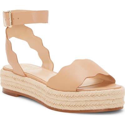 Vince Camuto Kamperla Ankle Strap Espadrille Sandal- Brown