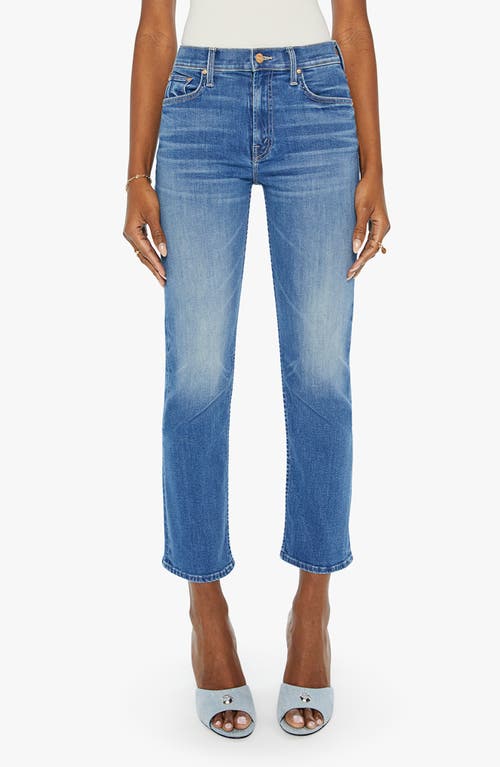 Shop Mother The Rider Mid Rise Ankle Straight Leg Jeans In Lhasa Love