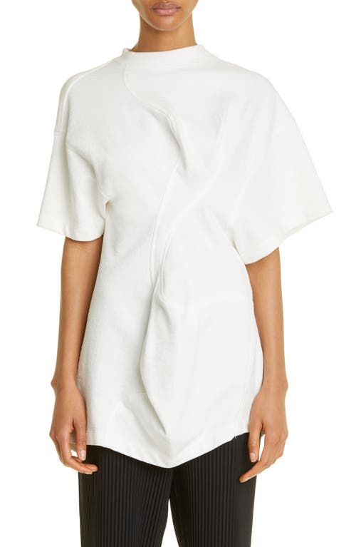 MELITTA BAUMEISTER Twisted Cotton T-Shirt in Off White | Smart Closet