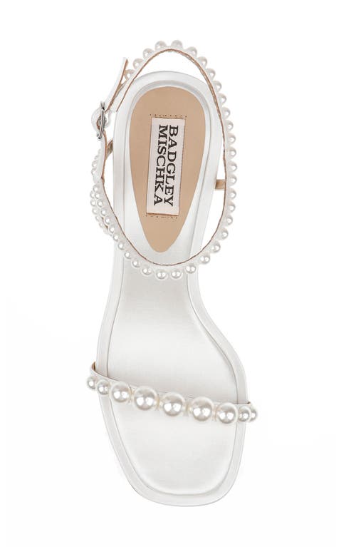 Shop Badgley Mischka Collection Jolie Ankle Strap Sandal In White Satin