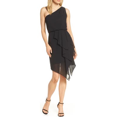 Vince Camuto One Shoulder Ruffle Dress