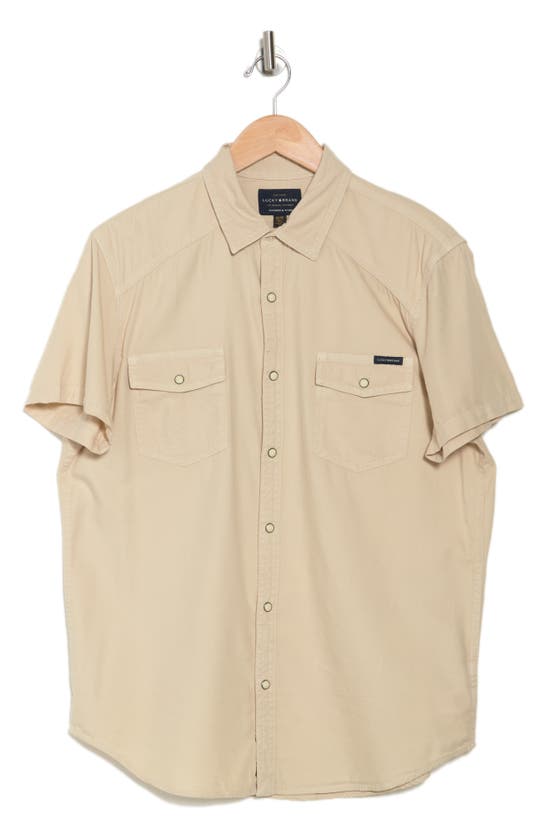 Lucky Brand Western Workwear Short Sleeve Shirt In Pelican