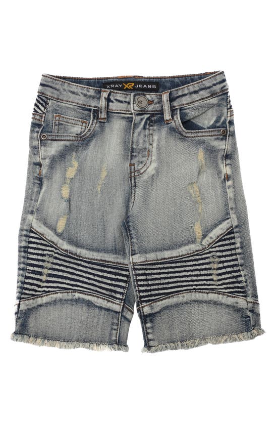 X-ray Xray Kids' Moto Distressed Denim Shorts In Vintage Tint