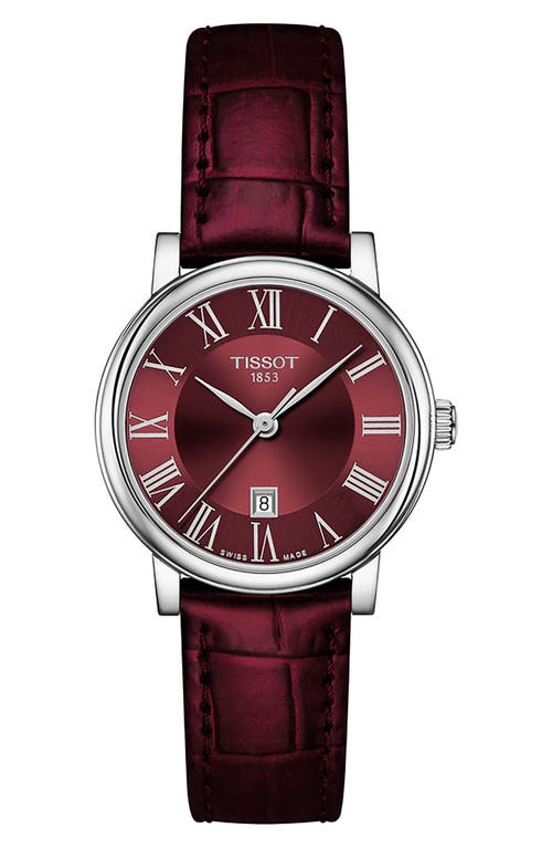 Tissot Carson Premium Leather Strap Watch, 30mm in Bordeau 