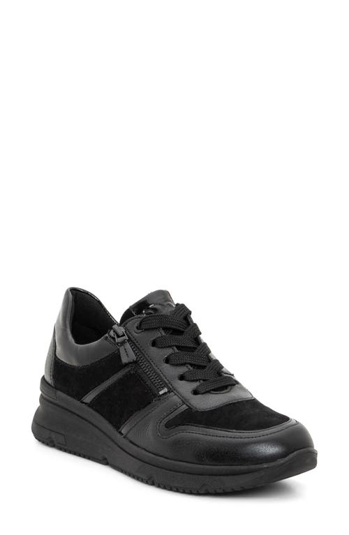 Ara Nevada 3 Wedge Sneaker In Black