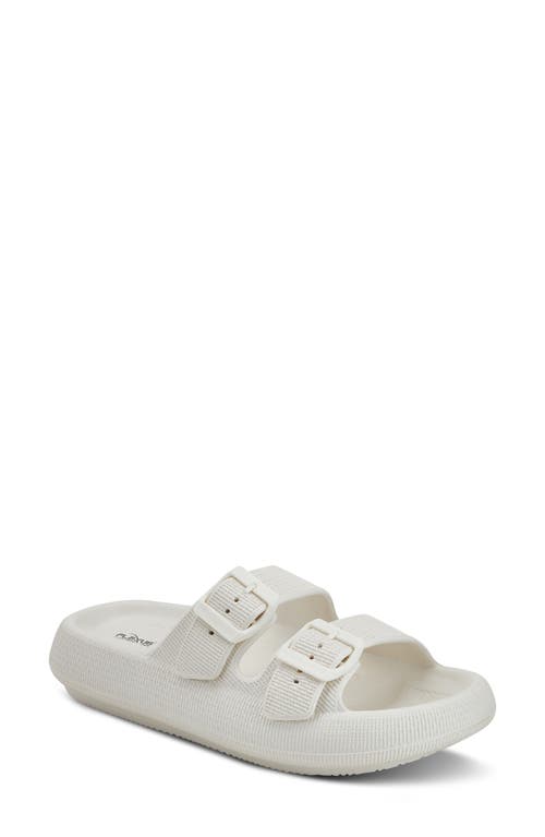 Flexus By Spring Step Bubbles Waterproof Slide Sandal In White